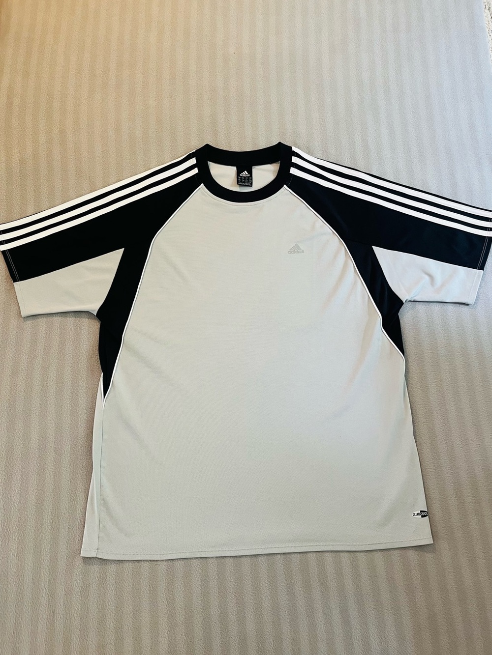 adidas Men’s White and Black Athletic Soccer Jersey